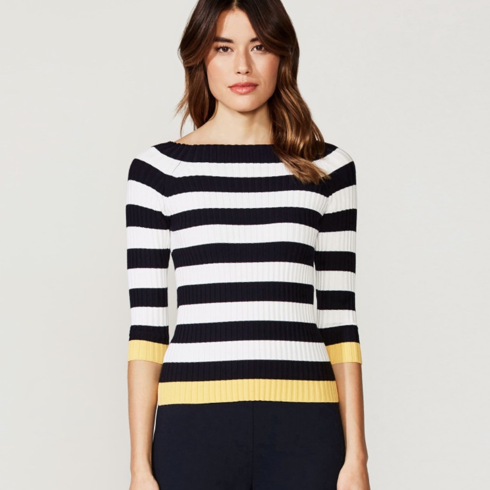 Boat Neck Striped Sweater